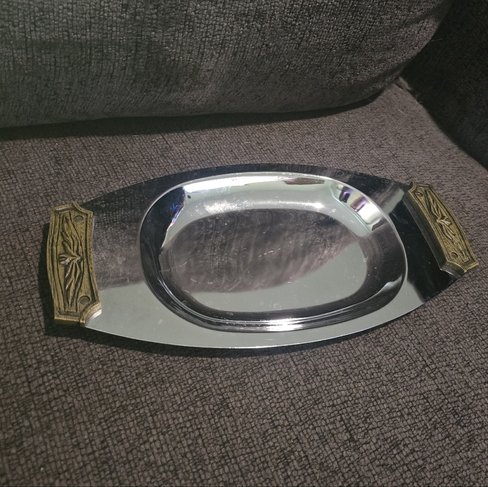 Kromex | Mid-Century Modern Chrome Relish Serving Tray